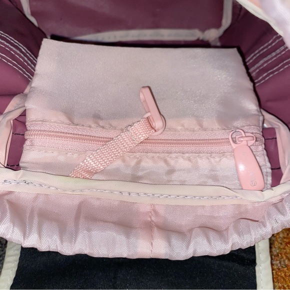 Adidas Mini Black White Light Pink Backpack With Small Pocket - Picture 4 of 4